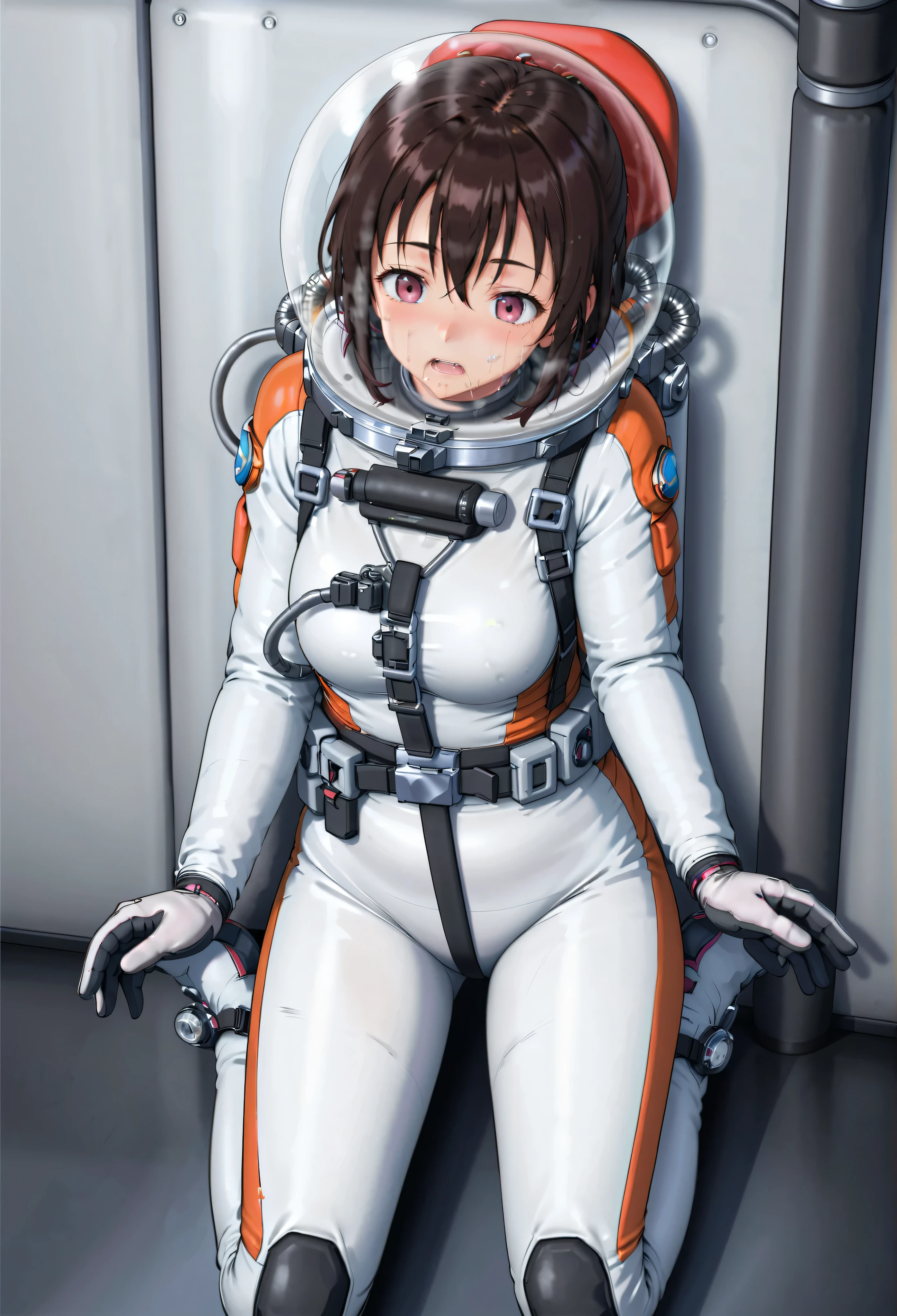 Female astronaut went to space for the first time , and vomited in a spacesuit because she was dizzy