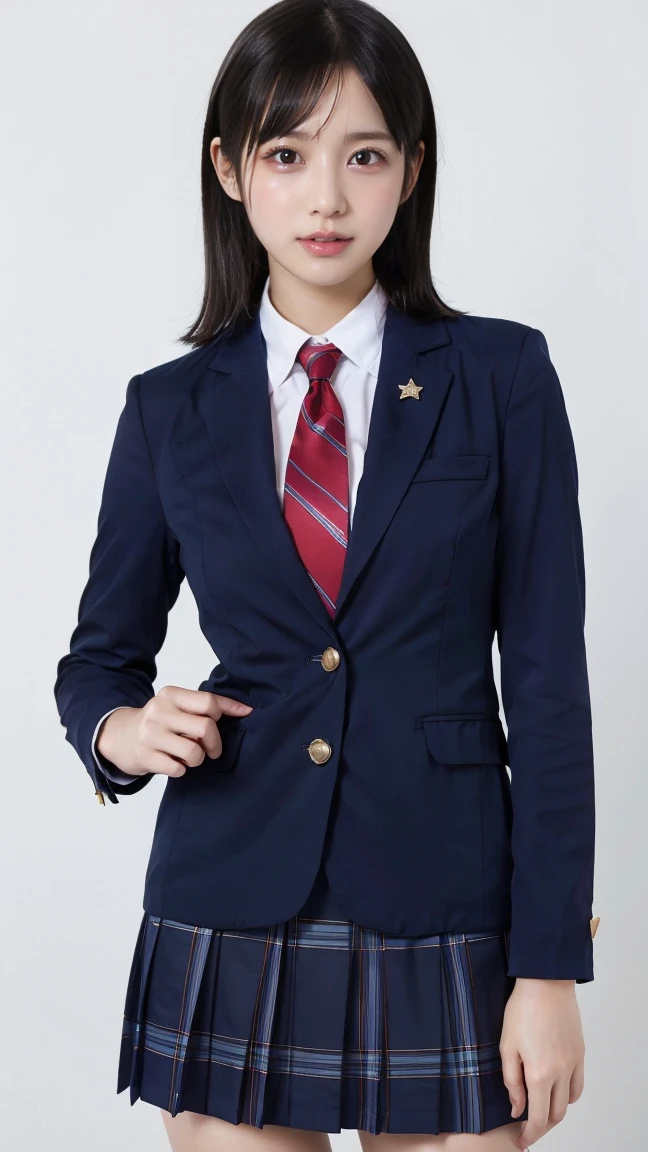  blazer uniform 、 skirt 、 standing、Masterpiece,  best quality , shape,  very detailed, Delicate details,  High Resolution , 8k, wallpaper,  perfect dynamic configuration,(High quality with great attention to detail, Realistic eye depiction :1.3), (( , 1 High School Girl  )), 、Women&#39;s Uniform、 blazer uniform 、 panties 、Navy blue knee-high socks、 garter belt、 、 Disheveled uniform , ,  short bob hair ,  black hair, Medium chest,  big natural color lip with blackboard in the background, ,  cowboy shooting ,(Perfect shape), Crying a little、 Harajuku style、Beautiful Makeup,Glitter Makeup,Cute 1,  Beautiful Legs, ,  Full Thighs 