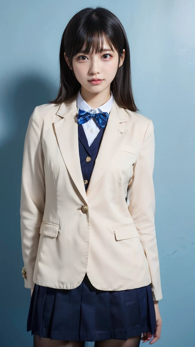  blazer uniform 、 skirt 、 standing、Masterpiece,  best quality , shape,  very detailed, Delicate details,  High Resolution , 8k, wallpaper,  perfect dynamic configuration,(High quality with great attention to detail, Realistic eye depiction :1.3), (( , 1 High ****** Girl  )), 、Women&#39;s Uniform、 blazer uniform 、 panties 、Navy blue knee-high socks、 garter belt、 、 Disheveled uniform , ,  short bob hair ,  black hair, Medium chest,  big natural color lip with blackboard in the background, ,  cowboy shooting ,(Perfect shape), Crying a little、 Harajuku style、Beautiful Makeup,Glitter Makeup,Cute 1,  Beautiful Legs, ,  Full Thighs 