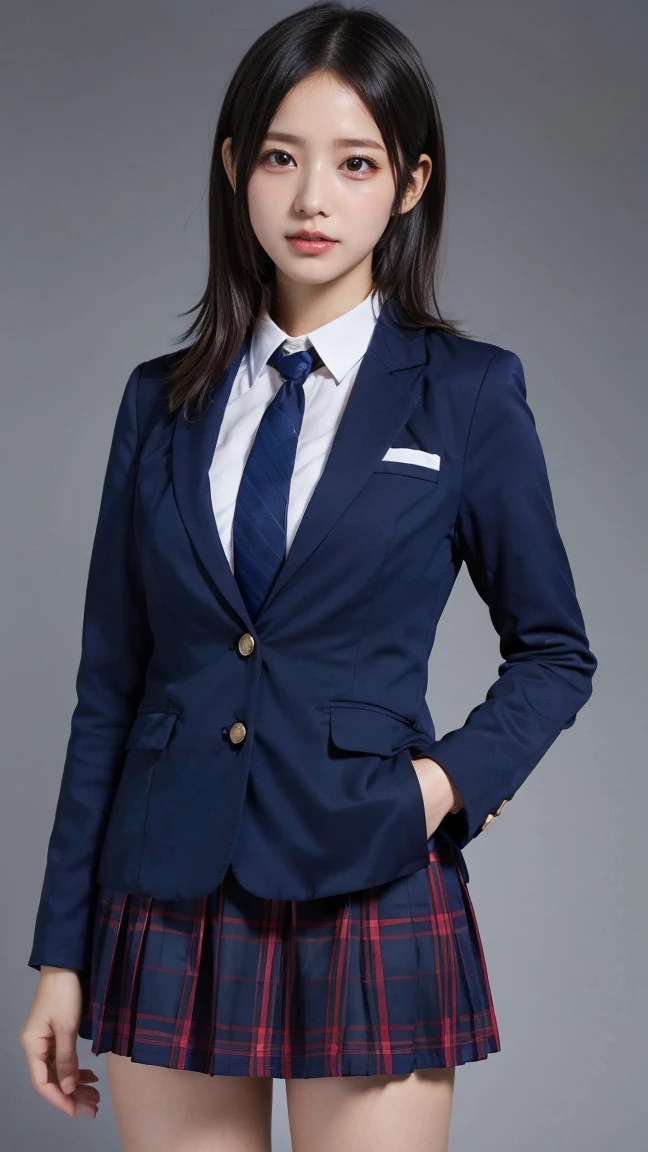  blazer uniform 、 skirt 、 standing、Masterpiece,  best quality , shape,  very detailed, Delicate details,  High Resolution , 8k, wallpaper,  perfect dynamic configuration,(High quality with great attention to detail, Realistic eye depiction :1.3), (( , 1 High ****** Girl  )), 、Women&#39;s Uniform、 blazer uniform 、 panties 、Navy blue knee-high socks、 garter belt、 、 Disheveled uniform , ,  short bob hair ,  black hair, Medium chest,  big natural color lip with blackboard in the background, ,  cowboy shooting ,(Perfect shape), Crying a little、 Harajuku style、Beautiful Makeup,Glitter Makeup,Cute 1,  Beautiful Legs, ,  Full Thighs 