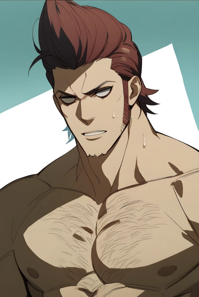 Anime Style, Yakuza, Japan Mafia, Scars on the face, Quietly angry, wild, Middle-aged man, Reddish brown hair, Green Eyes, Sharp Eyes, Medium Long Hair, Calm. wise, Staggered sunglasses, Black ceremonial clothing, Background of the Ascending Dragon, Worldview of the Underworld, Surrealism, Expressionism, Anime Style, Cast a Shadow, Film Grain, Vignetting, silhouette, 1080P, Anatomically correct
