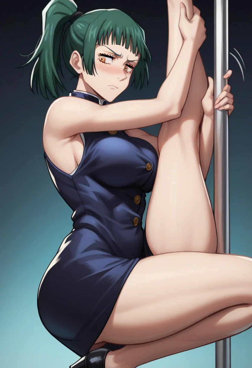 source_cartoon,rating_explicit,score_9,score_8_up,score_7_up,score_6_up,score_5_up,score_4_up,female,source_cartoon,rating_explicit,score_9,score_8 Tights，Purple bow，Green Hair，skin，（Thick Legs）Thick thighs，Hook of Holland，Sweating，exercise，Wide hips，front，Doudou Eyebrows，Antenna Hair 绿色短头发，Green Eyes，Purple bow，Hairpin，Purple and sailor collar，Striped sailor suit，Blue pleated skirt，White socks，leather shoes，Antenna Hair，Doudou Eyebrows，Hair rope