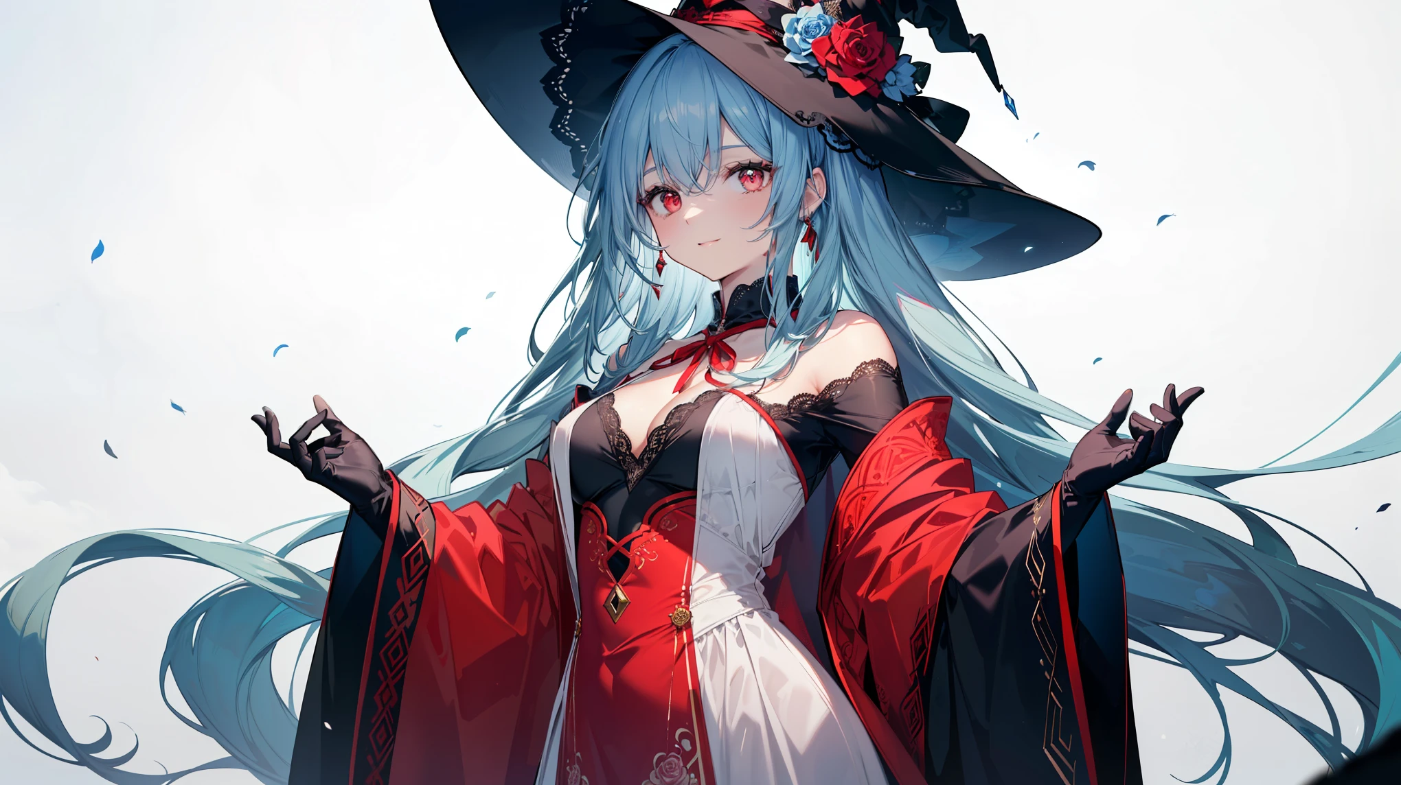 1girl in、A smile、shrines、Witch Costume、（small tits）