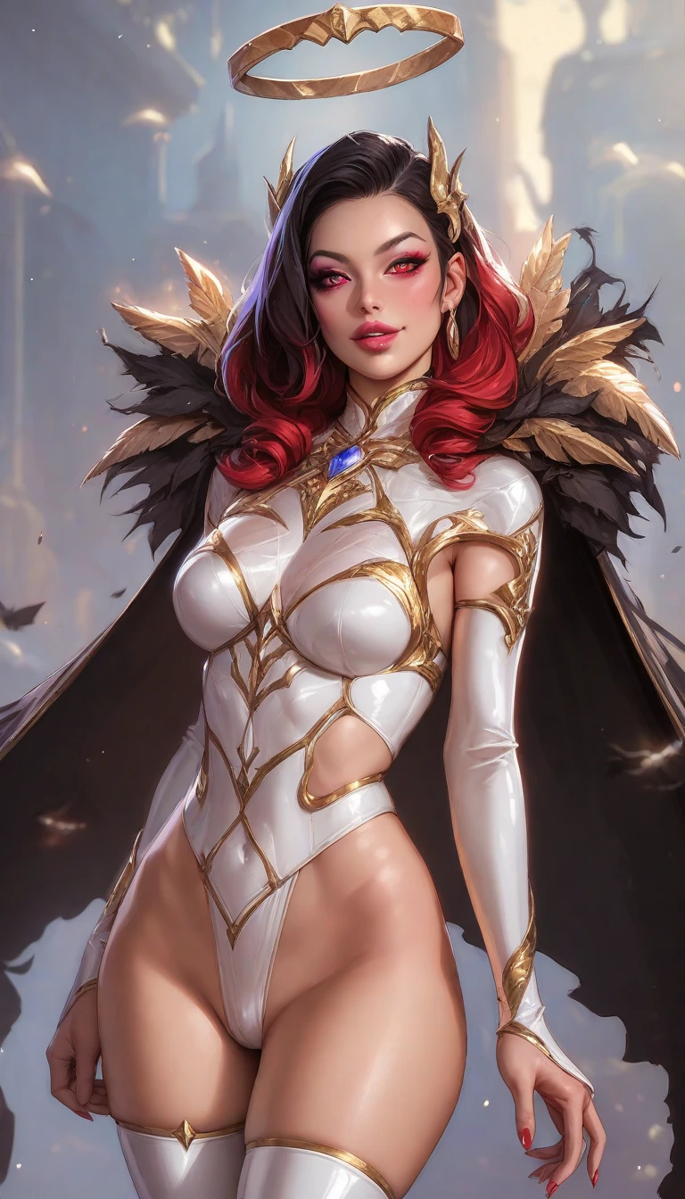 beautiful sun empress, detailed cat eye makeup, detailed face, detailed skin, mature body, tall body, seductive body, medium big breast, desert and pyramid backgrounds, detailed sky, highly saturating sunbeams, holy ceremony, angelic halo, golden and orange spark dazzling around, holy magic circle, golden crown , golden magical lightning, best quality, masterpiece, trending on Artstation Detailed, Realistic,4k highly detailed digital art,octane render, bioluminescent, 8K resolution concept art, realism, by Mappa studios, masterpiece, best quality, (1girl), official art, illustration, ligne claire, (cool_color), perfect composition, absurdres, fantasy, focused, (clear clothing, transparent cloth, see-through material), (((cameltoe))), ((red hair, freckles, huge breasts, nearly naked, underboob)), thick but fit, blend of Natalie Dormer and Zendaya, silk robes, detailed castle background, 25 yo, natural, amazing body, pronounced feminine feature, speaking, laughing, festival, (((no panties))), thigh gap,