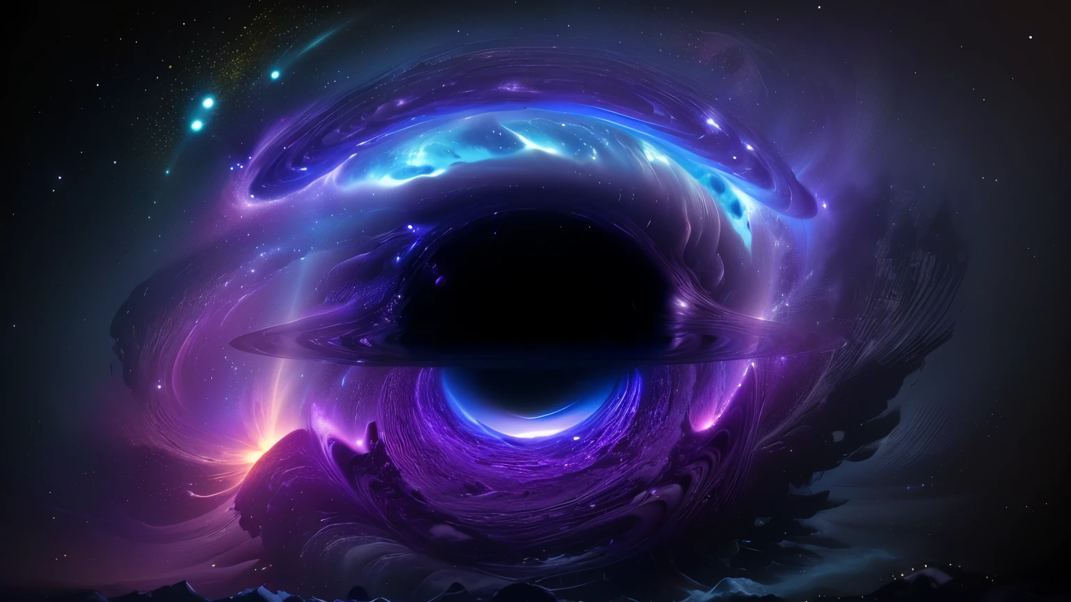 a close up of a  black hole in the middle of a galaxy, is being drawn into a  black hole,  black hole in space, luminous  black hole portal, coming out of a  black hole,  black hole time portal, inside of a  black hole,  black hole,  black hole event horizon, abstract  black hole in space,  black hole with accretion disс,  black hole,中央には星間映画の巨大な black hole, Super High Definition, high definition , High Quality , plasma clouds 、gravitational radiation 、 swirling chaotic light 、 emitting huge jets of plasma vertically from the center、Spacetime is distorted and images look distorted、 gradients with unclear outlines 、