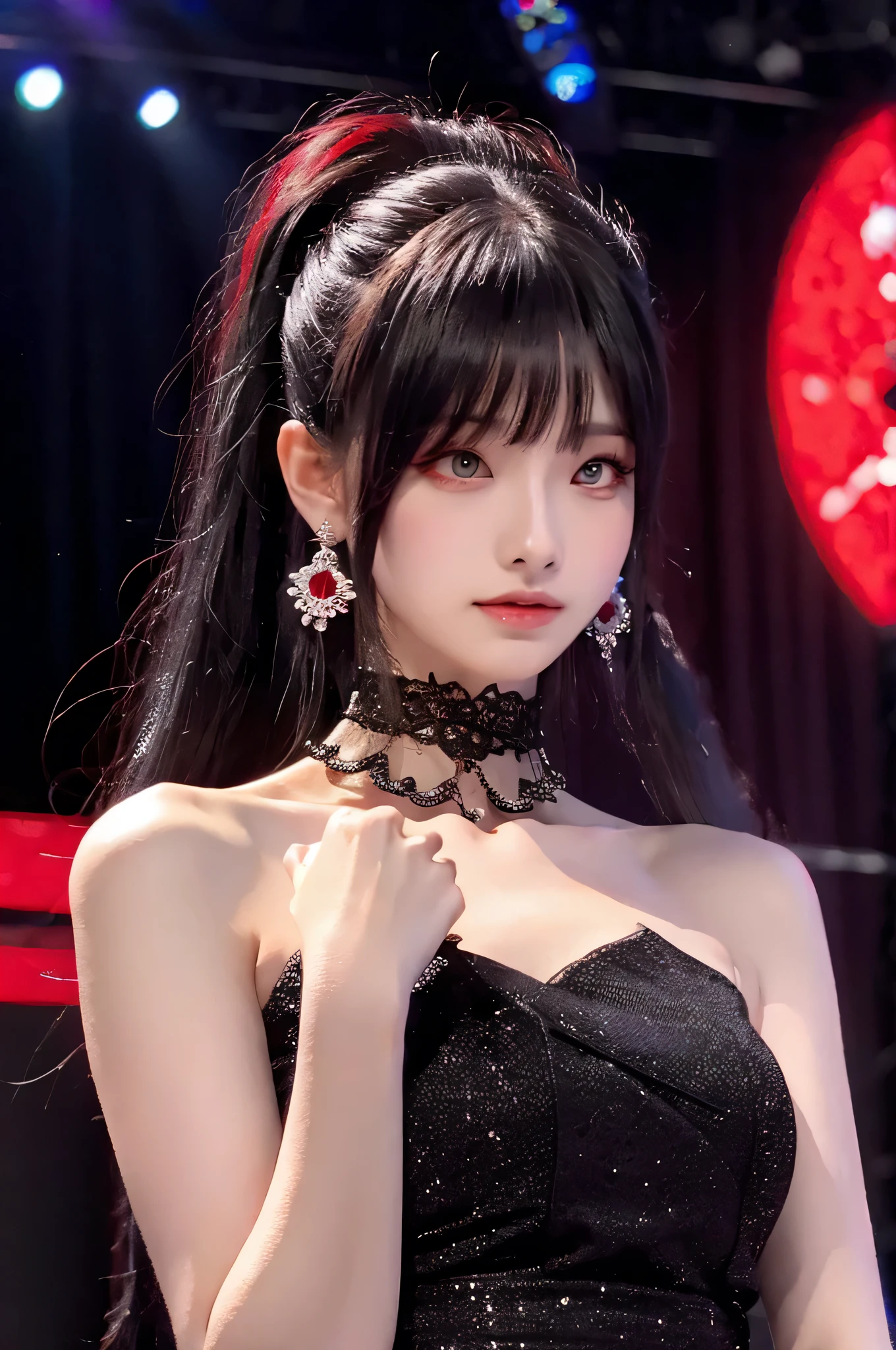 tra-detailed、Japanese、attractive beauty、seductive adult woman、pretty woman、piercing eyes、cool girl、short ponytail、wavy hair、swept bangs、Long Black Cheongsam、wide sleeves、Evil cadres、evil depravity、brainwash、mind control、lipstick、lip gloss、dark makeup、smirk、whisper in your ear、Evil expression、evil、hollow eyes,half-closed eyes、empty eyes、evil、church at night、vampire、succubus、vampire、Swear allegiance、sexy pose、hair ornaments、