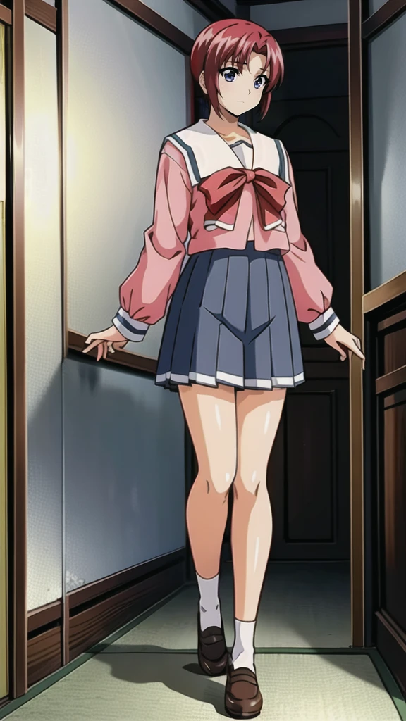 1 girl,(solo), ((amanogawaki)), (masterpiece:1.2), (high quality:1.0),looking at viewer, (Uniform), (ultra detailed), (Front View), (sadistic expression), Brat, Adolescent, Headband, (Skirt Lift), (No Underwear), Vagina