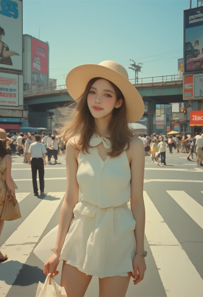 src:
  structure.yaml:
    content: |-
      Summer scene at Shibuya Scramble Crossing, captured with a 1971 Leica M5
      - Strong summer sunlight and clear blue sky
      - A Japanese woman in her 20s
      - Classic film-like grain and retro tones
      - Signature Leica soft bokeh effect
    dependency: []
    agent: "claude-3-5-sonnet-20241022"
    api: ["imagen-3.0-fast-generate-001"]

  photography:
    shibuya_woman_summer.png:
      content: |-
        Summer at Shibuya Scramble Crossing, captured with a Leica M5 in the 1970s
        - **Main Subject**: Japanese woman in her 20s
          - White summer one-piece dress
          - Wide-brimmed straw hat with ribbon
          - Gentle smile and natural posture
          - Holding a small shopping bag
          - Shoulder-length straight hair blowing gently in the wind
        - **Background**:
          - Bustling crowd at Shibuya Scramble Crossing
          - Retro 1970s advertisement billboards and buildings
          - Elevated railway tracks in the distance
        - **Environmental Details**:
          - Bright summer sunlight softly illuminating the subject
          - Strong contrasting shadows cast on the ground
          - Urban background blurred with soft bokeh
        - **Camera Settings**:
          - **Lens**: Leica Summilux-M 50mm f/1.4
          - **Aperture**: f/1.4 (shallow depth of field)
          - **Shutter Speed**: 1/500 sec
          - **ISO Sensitivity**: ISO 100
          - **Film Stock**: Kodak Ektachrome (warm tones and fine grain)
        - **Leica Signature Bokeh**:
          - Soft and natural background blur
          - Foreground and background elegantly separated
        - **Composition**:
          - The subject is positioned slightly off-center to the left
          - Background lines naturally guide the viewer's eye to the subject
          - Golden ratio considered in placement
      dependency: []
      agent: "imagen-3.0-fast-generate-001"
      api: []
