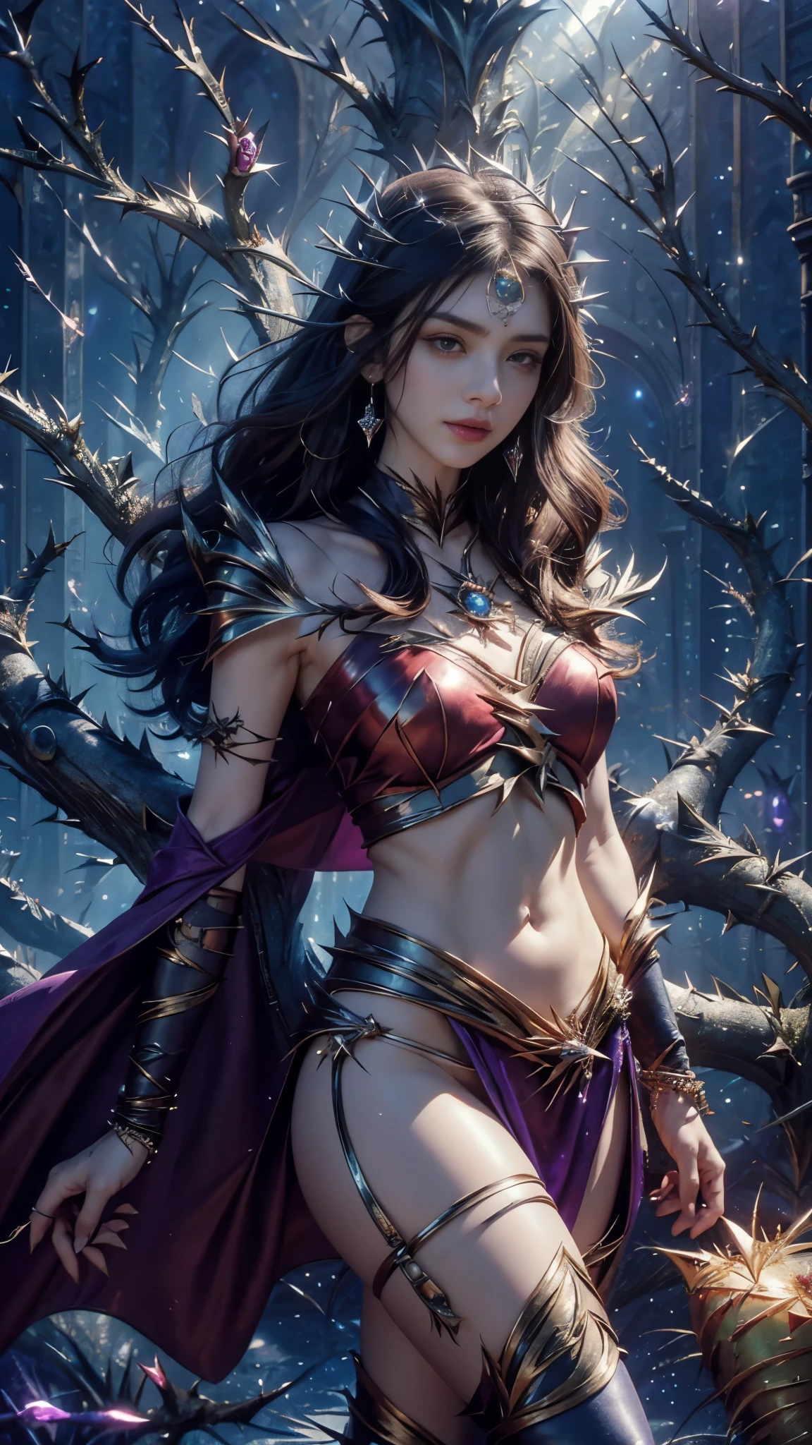 image of a beautiful sorceress casting a lightning bolt spell, she is standing on a burning ground, fantasy background, various of lightning spark dazzling around her, fierce aura, countless of electric line run along her body, lightning armor, detailed revealing sorceress clothes, thunder in the background, BREAK detailed face, detailed shiny eyes, tall body, seductive body, mature body, detailed body, random pose of casting spell, medium breast, smile, the around her is bursting with otherworldly power, BREAK best quality, masterpiece, trending deviant art, official art, 4k wall paper, fantasy, focused, perfect composition, cool color,