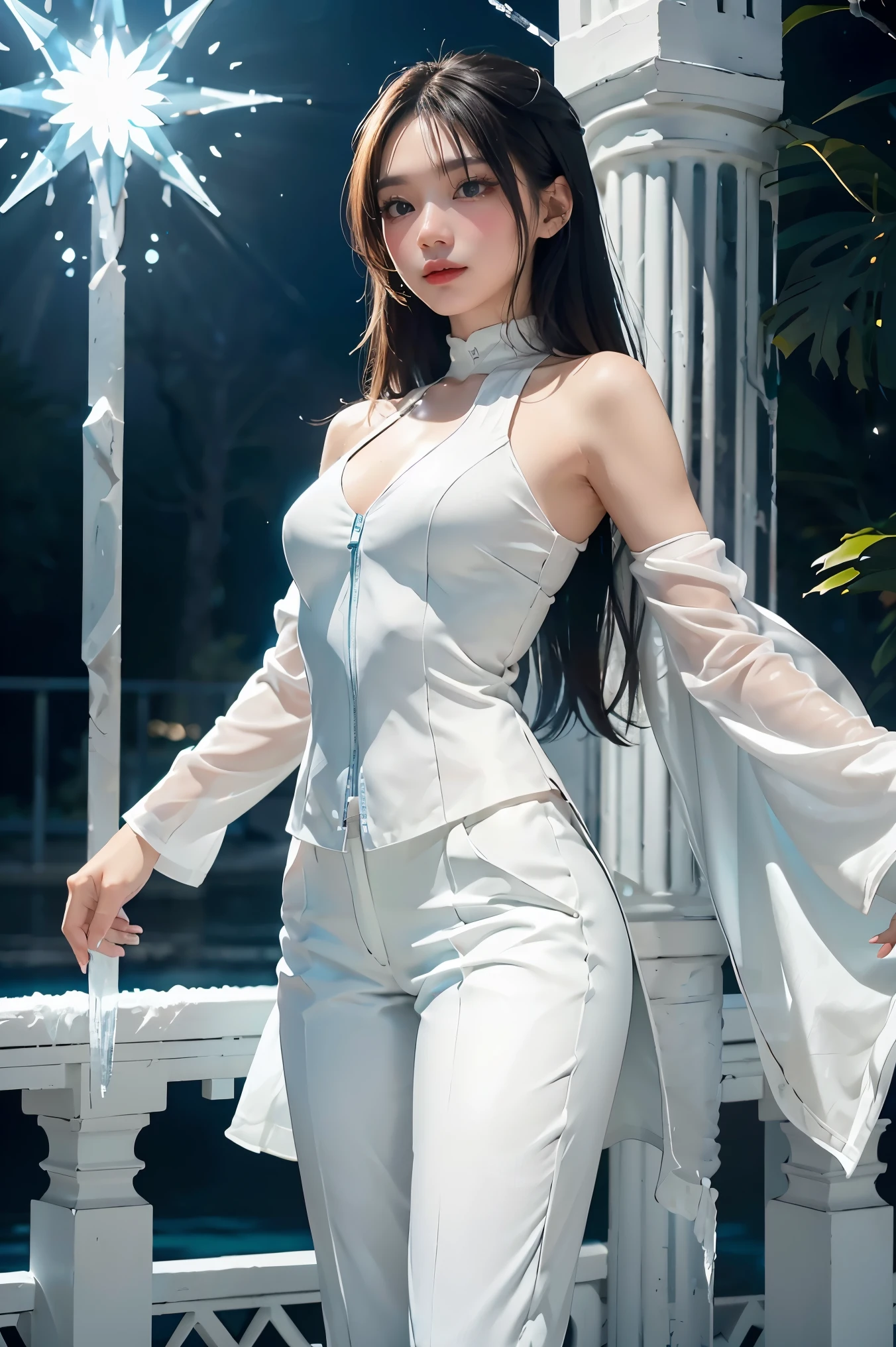 Beautiful woman in vey long translucent satin dress,dreamy background, kneel ,tied up, ctrdress