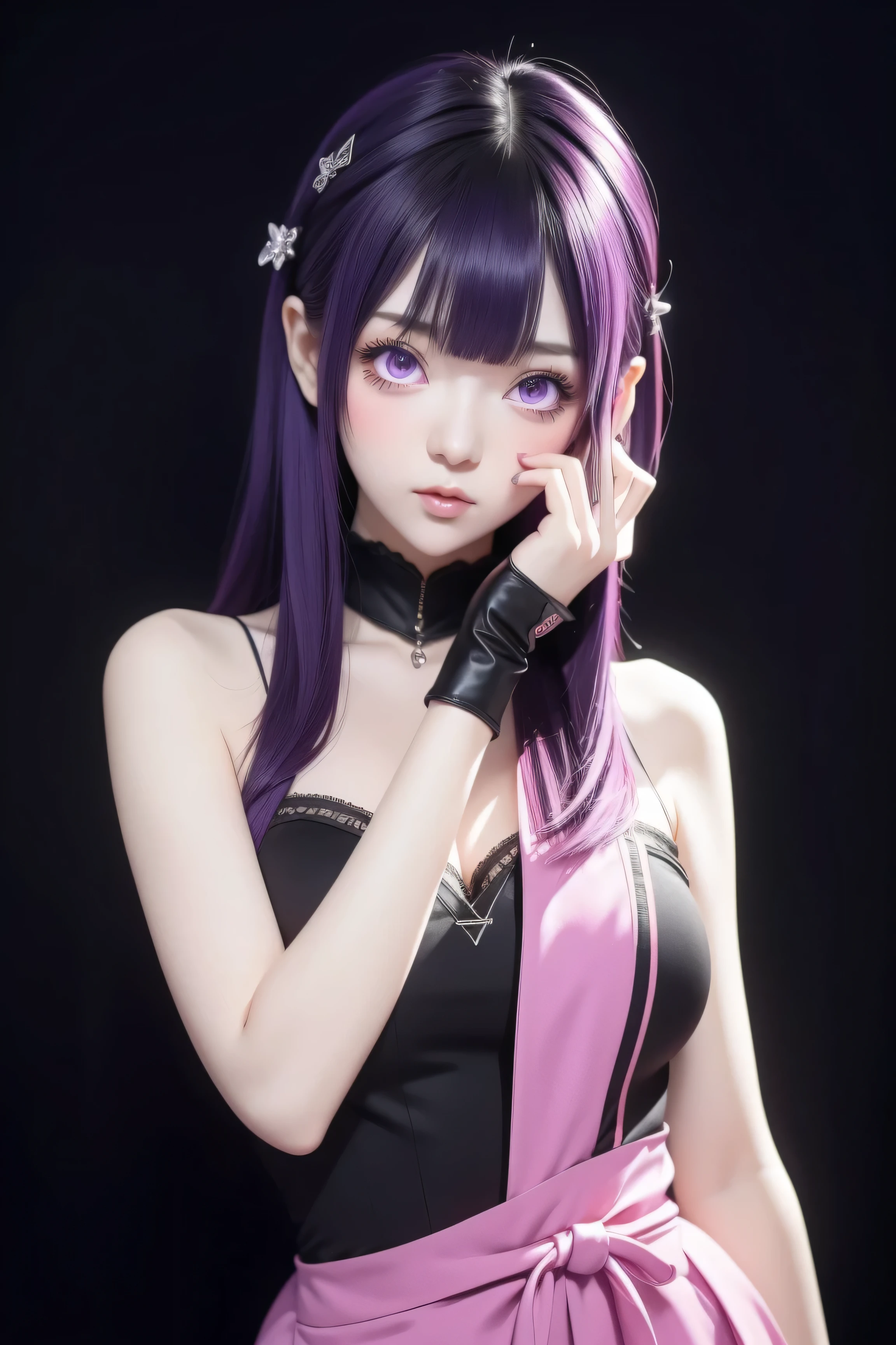 anime girl with purple hair and black dress posing for the camera, kuvshinov, kuvshinov ilya, illya kuvshinov, anime moe artstyle, ilya kuvshinov. 4 k, (anime girl), ilya kuvshinov style, anime girl, ( ilya kuvshinov ), gapmoe yandere, cute anime girl