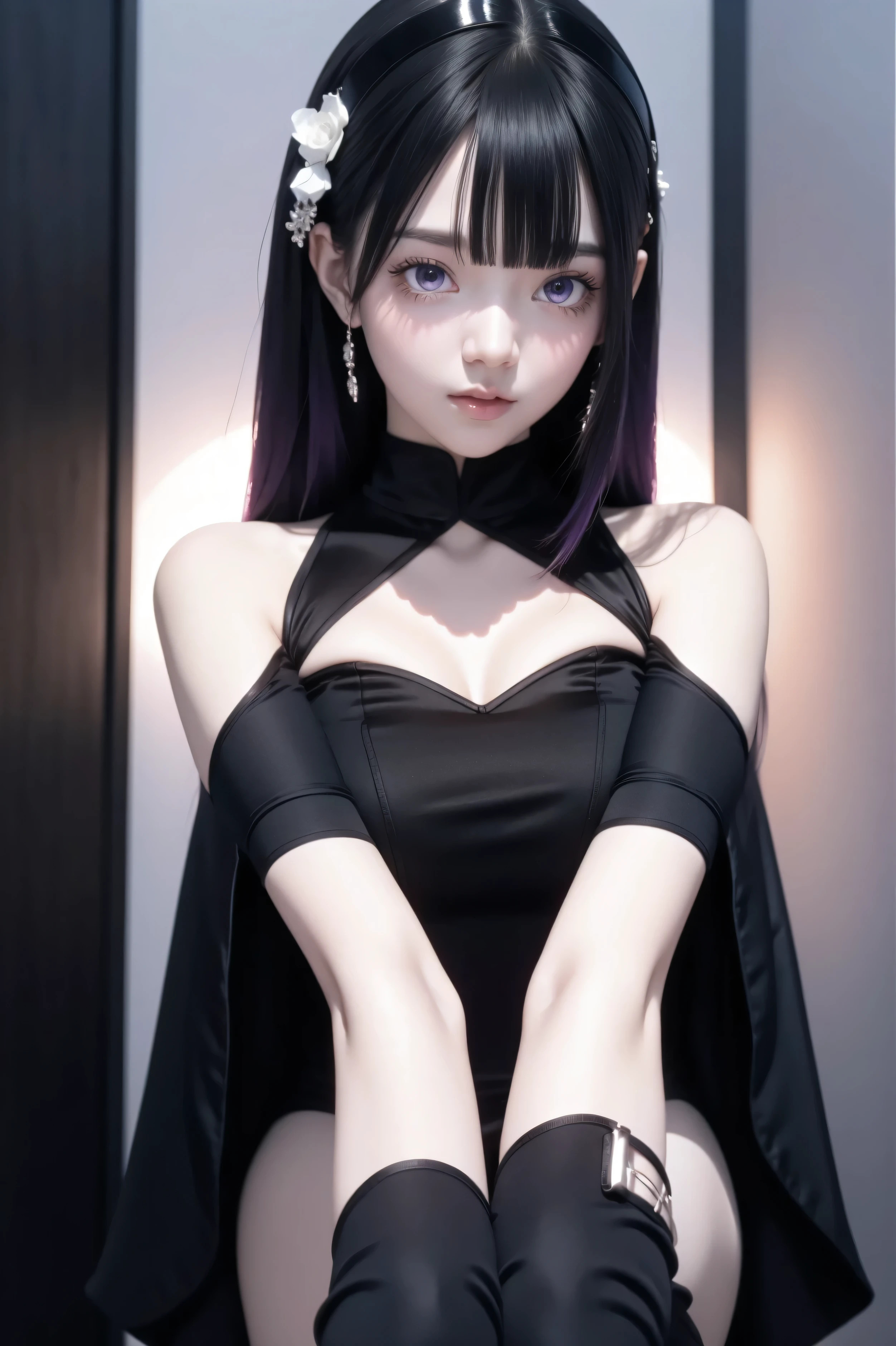 anime girl with purple hair and black dress posing for the camera, kuvshinov, kuvshinov ilya, illya kuvshinov, anime moe artstyle, ilya kuvshinov. 4 k, (anime girl), ilya kuvshinov style, anime girl, ( ilya kuvshinov ), gapmoe yandere, cute anime girl