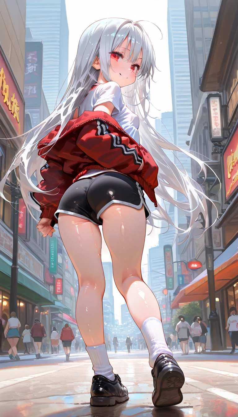 Outstanding quality，illustration，8K，High definition,(((Anime girl))),((masutepiece)),Best quality, Extremely detailed CG unity 8k,(( 1 girl in)), (Beautiful detailed),illustration, Beautiful fece, complex pattern,Character focus,track suit，Sports warehouse，Girl on the mat，Butt up，The girl had a stomachache，The girl covered her stomach with her hands，Be red in the face，The girl's abdomen is swollen，Girl farts，Plump ass，sport leggings
