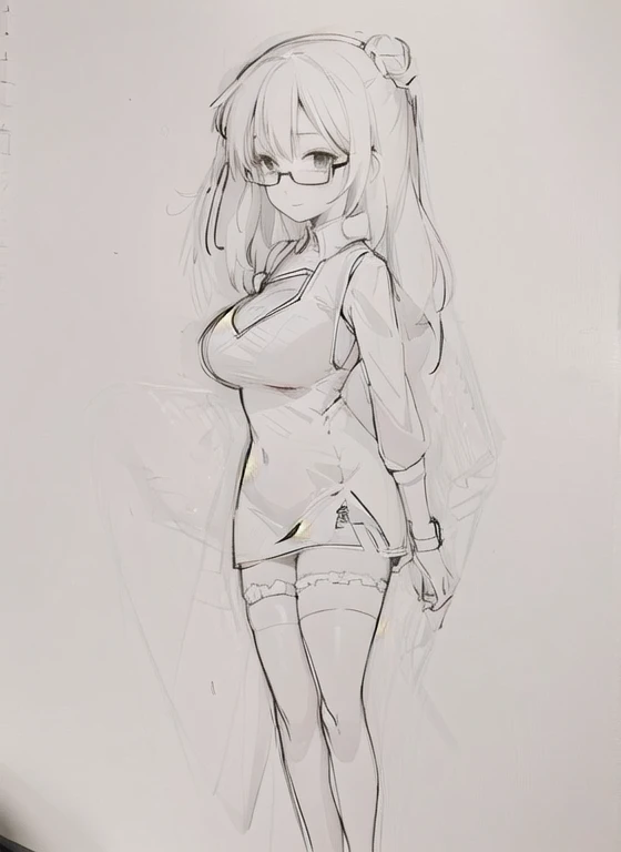 pen_sketch_style, 1girl, solo, ink, sketch,
