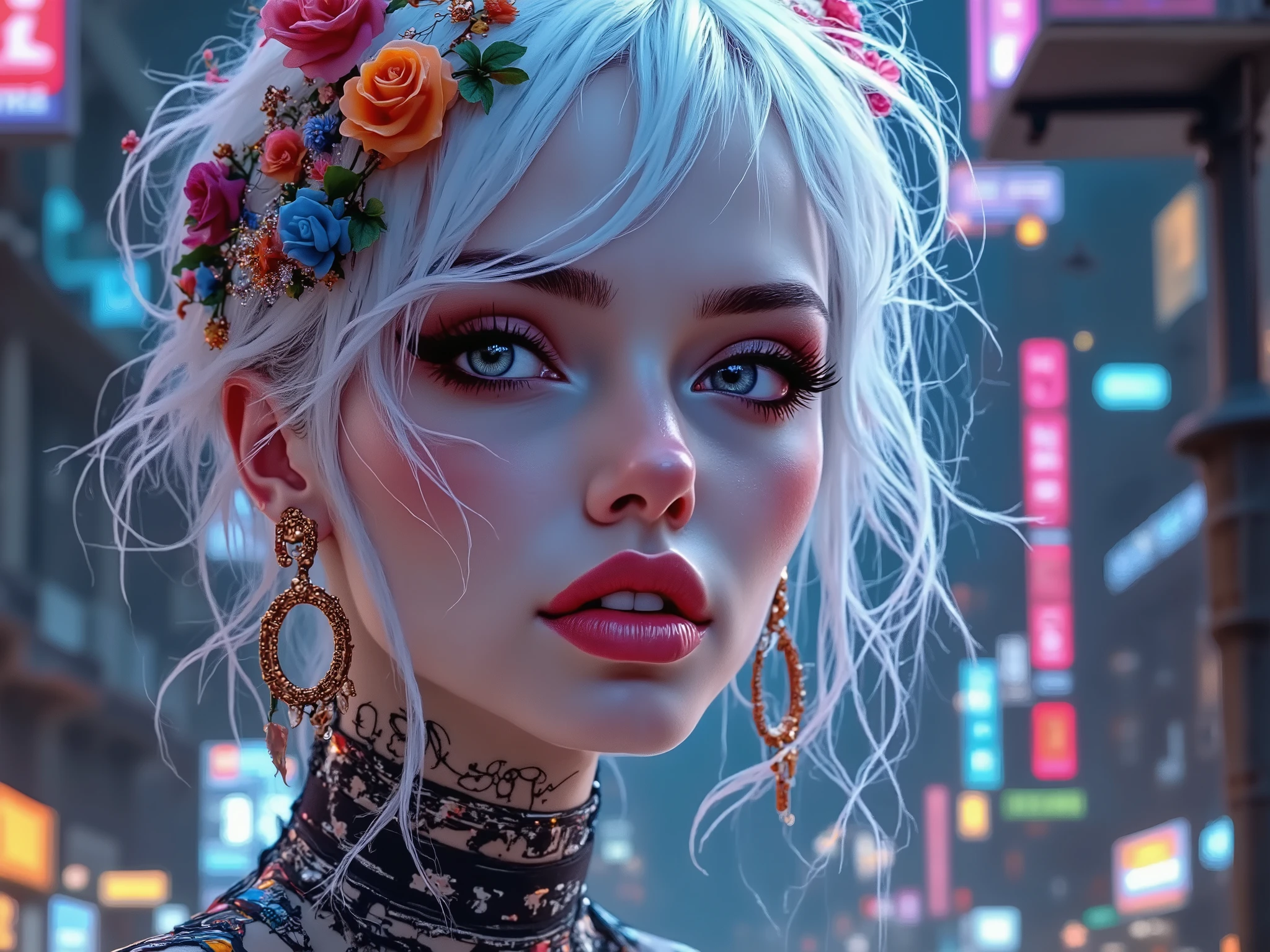   hyperdetailed,  complex scene,   installed in   ,     intricate cyber architecture   .     Ukrainian comes from a peaceful race    :   are swirling    ,     a long opaque dress in  ,  ,  Every centimeter of the image is full of    ,   Lots of lights .    tiny drones    ,  elements,  ,  in a white opaque ethnic Ukrainian cyberdress   .   The level of detail is amazing  ,  ,  Create sound and shape the world around you with your thoughts    . girl FUN blonde   :   very long curly hair  ,    headphones glow with thin lines   , ( full length) Dressed:    against the background of a futuristic night city   ),   glowing embroidery   ,    patterns that demonstrate beauty and the complexity of this   ,    will radiate an unreal glow   ,   Your sensual curves will become almost transparent  . His touch is electrifying. symbol (Ukraine)  is a symbol of pure energy .    Due to its innate connection to clean energy   , But nothing is invincible, в соответствии с Ukraine.    The fantastic cybercity of Kiev   , живущей на планетах Ukraine,   consisting of vast landscapes of rainbow crystals  .   They have the unique ability to connect with the energy of their planet  ., can emit light,    and the ground is covered with a mosaic of colored cyberhouses and crystals   .     Background - a futuristic cityscape   ,  ,  Ultra-detailed ultra-realistic face and smooth movements create a sense of depth and realism {x} by forming super-complex patterns in the shape of a futuristic dress in the smallest sizes and top Camel toe brand ,  sophisticated and detailed style colorful and  hyperdetailed flowing hair and wide hips radiate elegance.   breathtaking patterns   ,  ,  vehicles in bright colors   ,   from a girl  .    The image is a fascinating combination of fashion photography   .   creating a rich and exciting visual experience  ,   3D render  ,   patterns,  Ukrainian ethnic style shines with ,  an exciting character   .   living on planets Ukraine    (   Her dress skin creates tattoo patterns  )