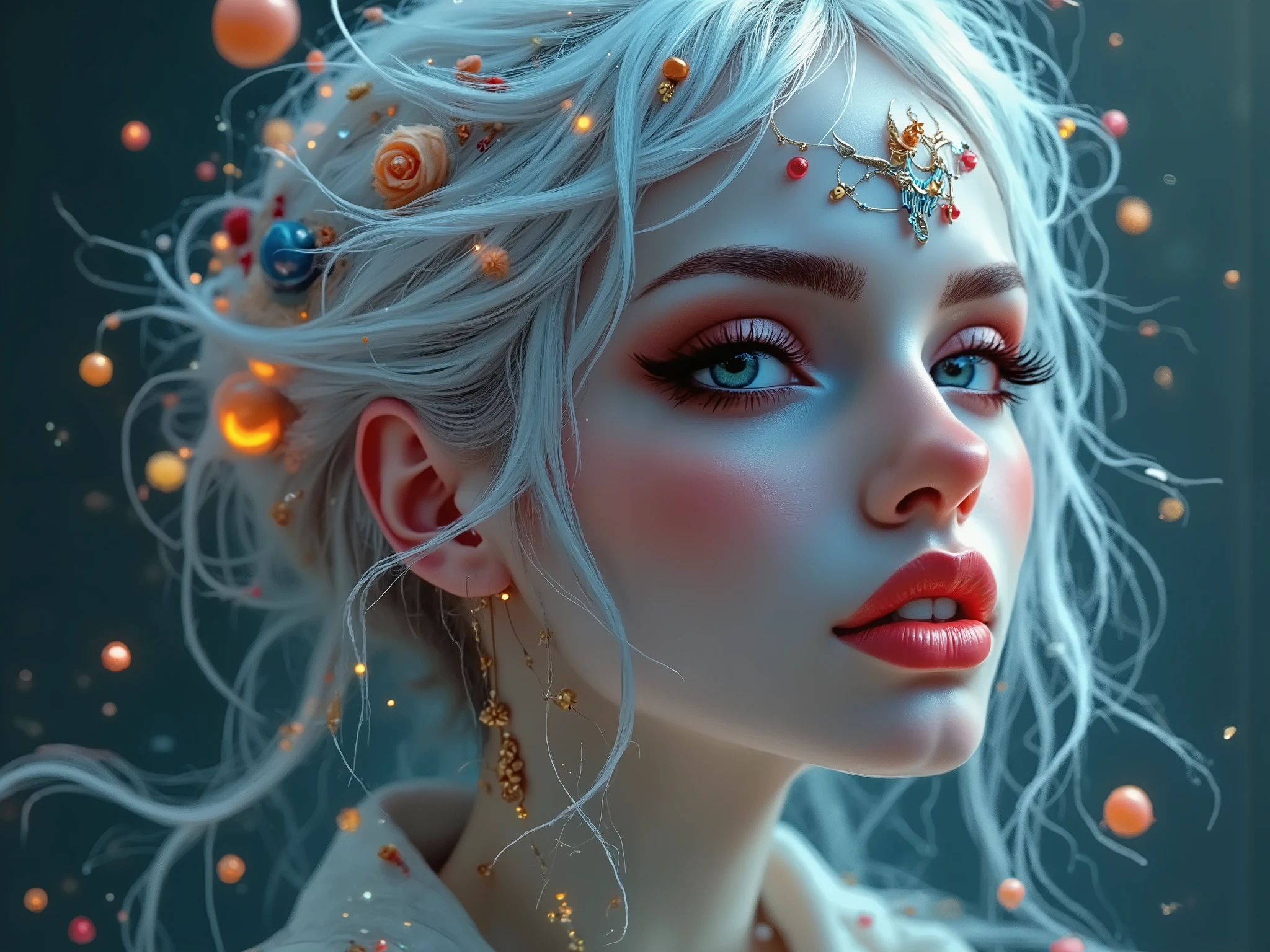  hyperdetailed,  complex scene,   installed in   ,     intricate cyber architecture   .     Ukrainian comes from a peaceful race    :   are swirling    ,     a long opaque dress in  ,  ,  Every centimeter of the image is full of    ,   Lots of lights .    tiny drones    ,  elements,  ,  in a white opaque ethnic Ukrainian cyberdress   .   The level of detail is amazing  ,  ,  Create sound and shape the world around you with your thoughts    . girl FUN blonde   :   very long curly hair  ,    headphones glow with thin lines   , ( full length) Dressed:    against the background of a futuristic night city   ),   glowing embroidery   ,    patterns that demonstrate beauty and the complexity of this   ,    will radiate an unreal glow   ,   Your sensual curves will become almost transparent  . His touch is electrifying. symbol (Ukraine)  is a symbol of pure energy .    Due to its innate connection to clean energy   , But nothing is invincible, в соответствии с Ukraine.    The fantastic cybercity of Kiev   , живущей на планетах Ukraine,   consisting of vast landscapes of rainbow crystals  .   They have the unique ability to connect with the energy of their planet  ., can emit light,    and the ground is covered with a mosaic of colored cyberhouses and crystals   .     Background - a futuristic cityscape   ,  ,  Ultra-detailed ultra-realistic face and smooth movements create a sense of depth and realism {x} by forming super-complex patterns in the shape of a futuristic dress in the smallest sizes and top Camel toe brand ,  sophisticated and detailed style colorful and  hyperdetailed flowing hair and wide hips radiate elegance.   breathtaking patterns   ,  ,  vehicles in bright colors   ,   from a girl  .    The image is a fascinating combination of fashion photography   .   creating a rich and exciting visual experience  ,   3D render  ,   patterns,  Ukrainian ethnic style shines with ,  an exciting character   .   living on planets Ukraine    (   Her dress skin creates tattoo patterns  )