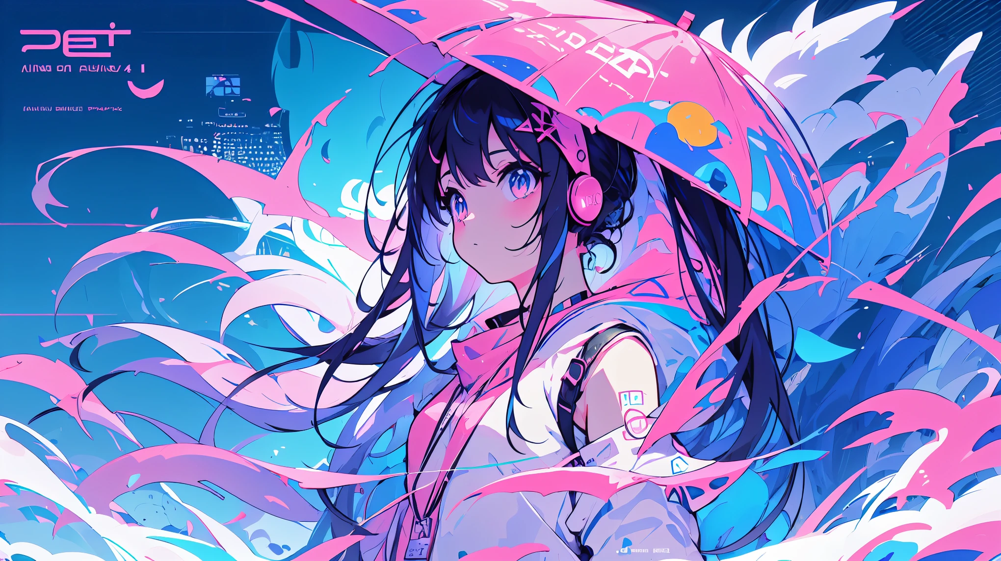 Woman wearing headphones, Anime Style 4 k, anime wallpaper 4k, anime wallpaper 4k, 4k anime wallpaper, anime art wallpaper 4k, anime art wallpaper 4k, Anime Style. 8K, Anime atmosphere, Nightcore, Ultra HD Anime Wallpaper, Anime Art Wallpaper 8K, Anime Background,summer,City,landscape、forest、far away、music