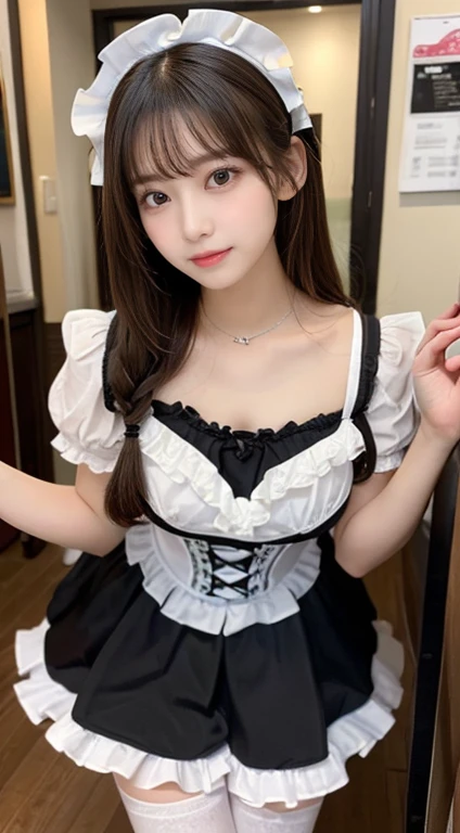 8K, Ultra-high resolution, Highest quality, masterpiece, 三分割法によるphotograph,Surreal, photograph, 1 girl, (16 years old:1.3), pretty girl, Cute face, Beautiful eyes in every detail, 細かくdetailedに,masterpiece,, One Girl:1.2, Japan Female Announcer,whole body,Young Wife,((Bondage and Gothic Lolita)),Pencil Skirt、Random pose,sexly,A carefree smile,Healing the heart,short hair,Looking at the audience、beauty,Long neck、Laugh a little、Please close your mouth and laugh、(((Ideal body type))),A-cup small breasts :2,、Portraiture:2、Perfect Anatomy、鮮明なdetailed、detailed、Surreal、Light and shadow,Strong light