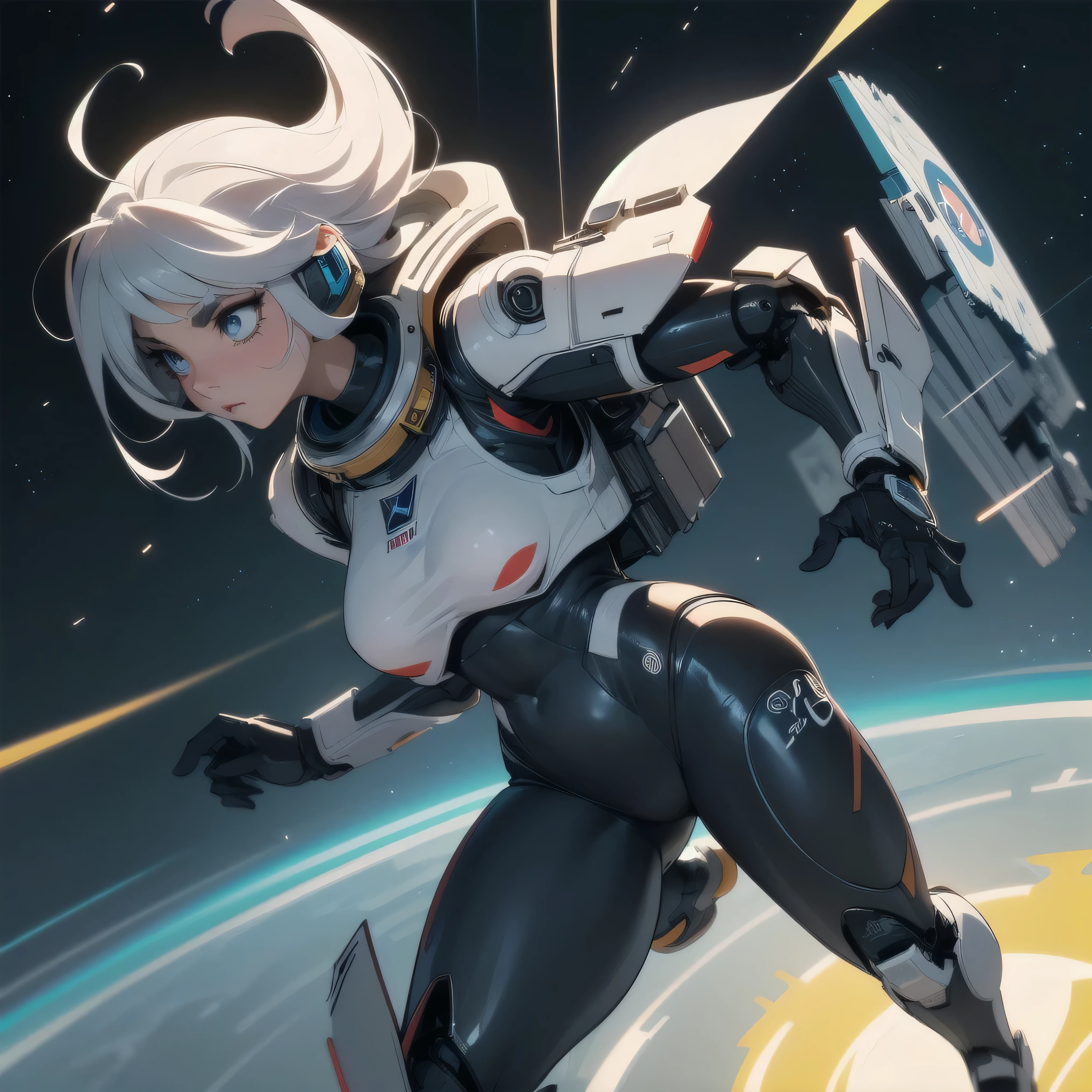 ridiculous resolution, high resolution, (masterpiece:1.4), super detailed, seen from above, space, floating, --v 6