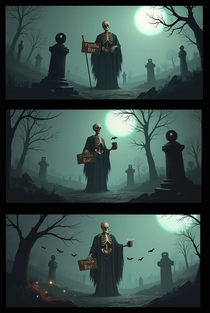 Morbid Example 3 different images , filled with morbid symbols with a cemetery ...