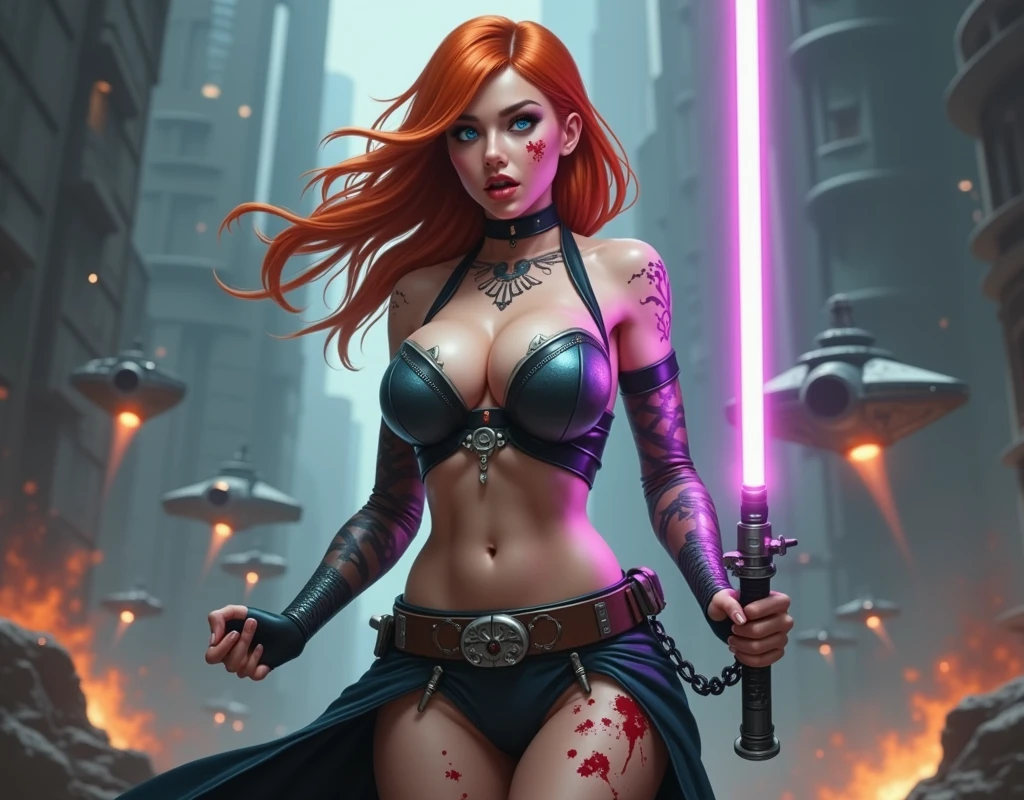 motor irreal:1.4,CG ultra realista K, Fotorrealista:1.4, textura da pele:1.4, Obra-prima:1.4,Linda mulher com lingeries babydoll、Roupas curtas amarelas estilo cyberpunk, pantimedia vermelha , mini saia azul,