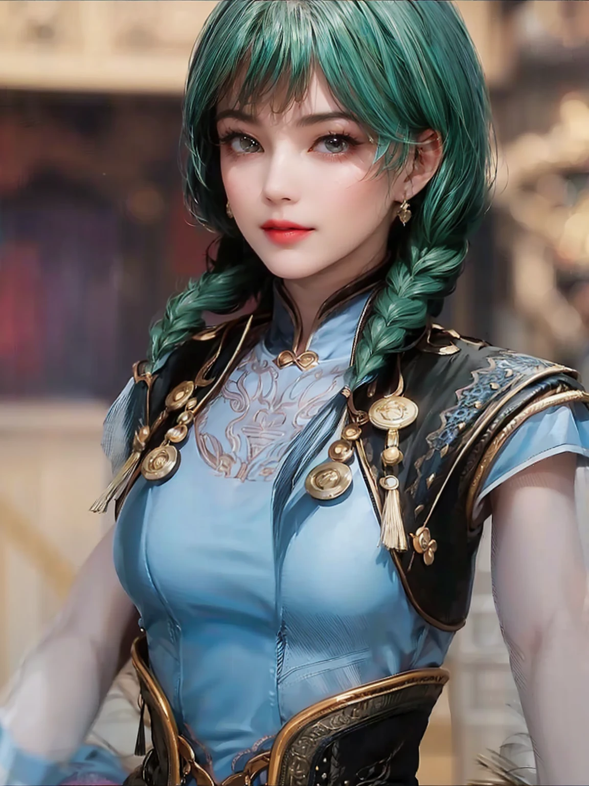 143
(20 year old woman), (surreal), (High level image quality), ((beautiful hairstyle 46)), ((short hair:1.46)), (gentle smile), (breasted:1.1), (lipsticks)