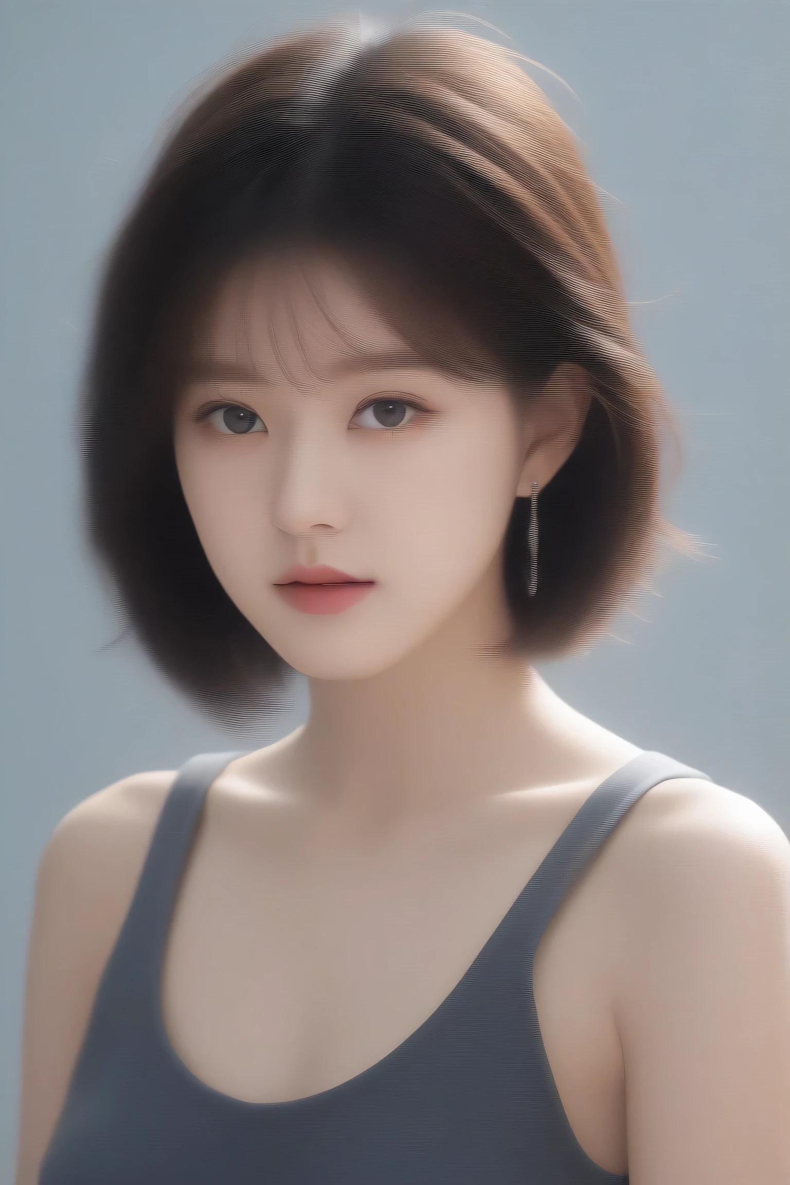8k, Ultra-high resolution, Highest quality, masterpiece, photograph by trisection method,Surreal, photograph, 1 Girl, (:1.3), pretty girl, Cute Face, Beautiful eyes in every detail, Detailed in fine detail,masterpiece,One Girl:1.2, Japan Female Announcer,extream close up,sad,streaming tears,Black short hair,Messy hair,(Nun's clothing:1.3),(Portraiture of a beautiful young girl in the Impressionist style), (Gray background:1.3),(Impressionist light and colour),prayer,Realistic Skin, Perfect and beautiful face ,Flawless and Cute Face, Skin with attention to detail, Perfect limbs、Narrow waist,Looking at the audience、beauty,Long neck, clavicle ,(((Ideal body type))),A cup small breasts :2,Portraiture:2,Perfect Anatomy,clear detailed,detailed,Surreal,Light and shadow,spotlight, Short Hair,