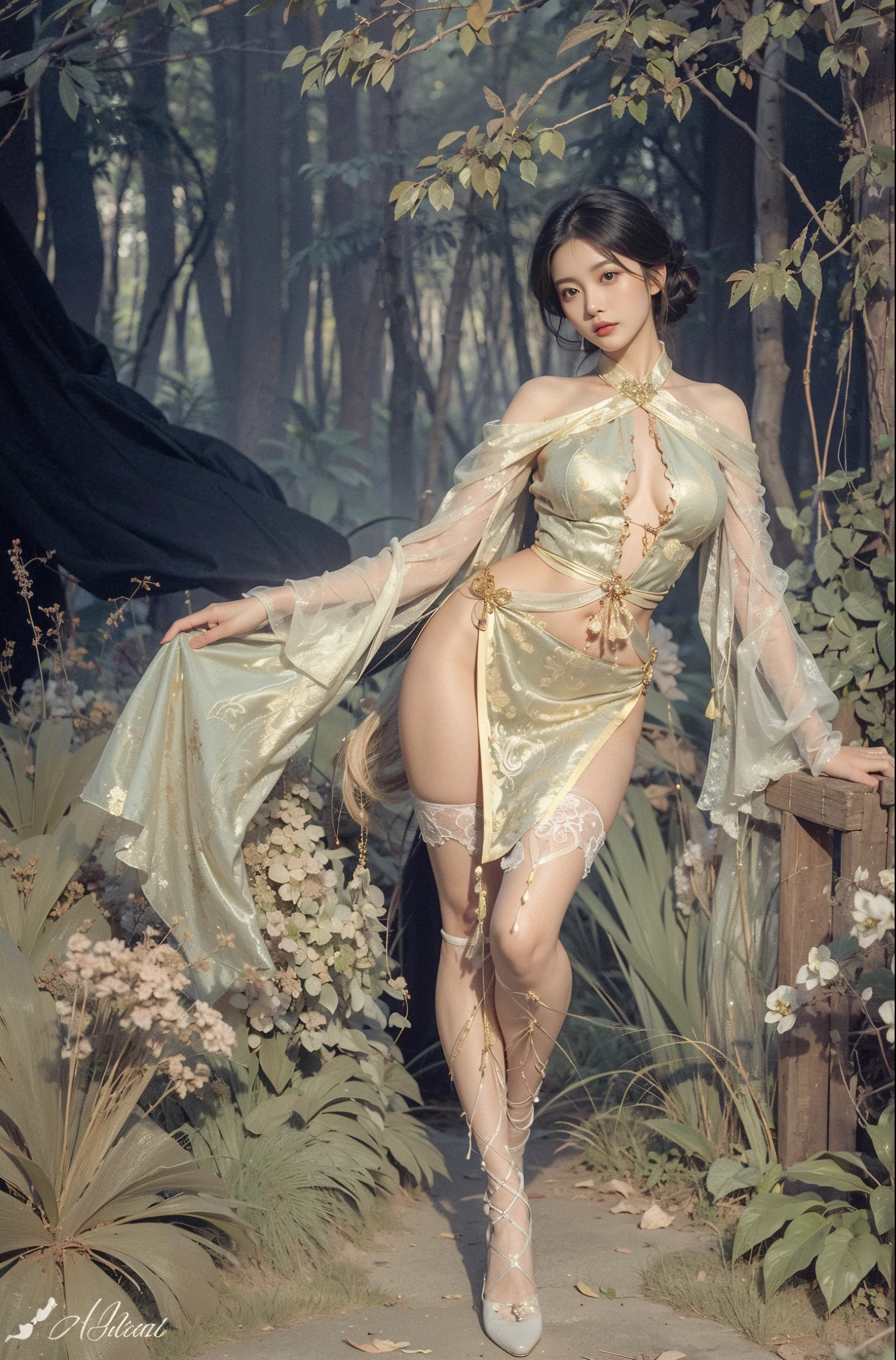 1920_lure ,8k,,sexy,(realistic:1.1), (photorealistic:1.1), (masterpiece:1.1), (best quality:1.1), RAW photo, highres, ultra detailed, High detail RAW color photo,professional photograph,masterpiece, best quality,realistic,realskin,1girl,low_key,solo,lighting,long hair,(full body),(standing), beautiful detailed eyes,natural lighting,(nose blush)， (detailed face:1.2),extremely beautiful face,
