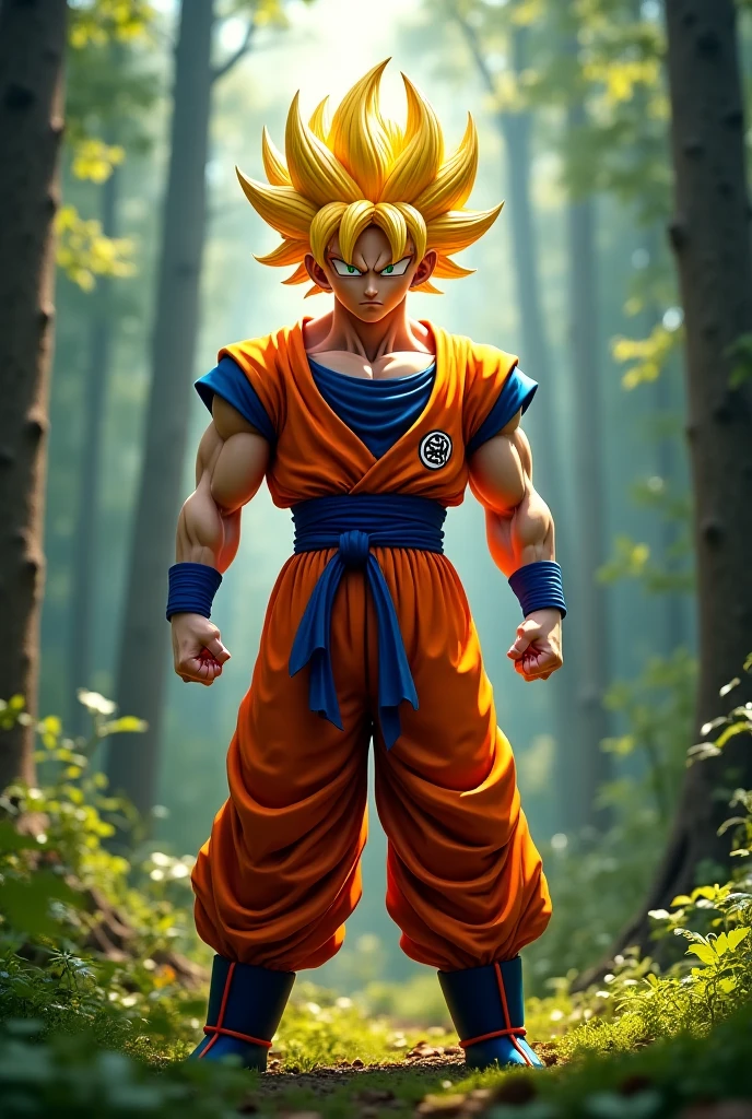 Super Saiyan Goku, Convert to real Life photorealistic, 8k