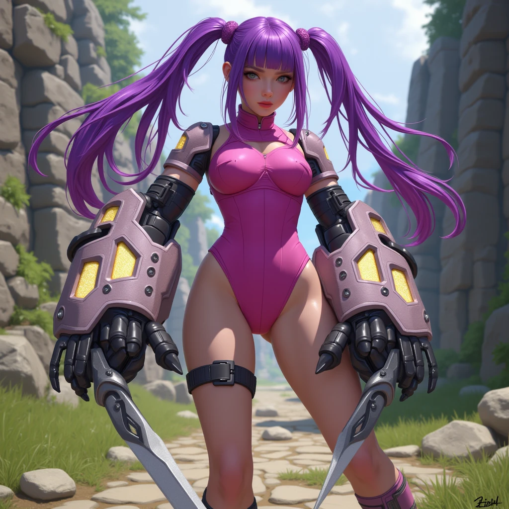 Beautiful woman detailed defined body using Kai‘Sa cosplay, small breasts