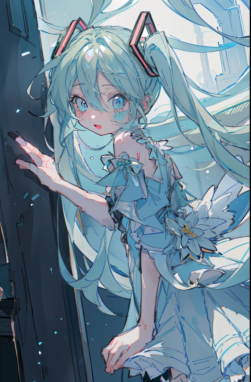 by rella, break
hatsune_miku, fascinating, Cheerful, tough,
break
 dutch angle, looking at viewer,
break
 [pseudo-impasto:3d:0.6],
break
beautiful, aesthetic, detailed, beautiful color,
break
amazing quality, best quality, high quality,