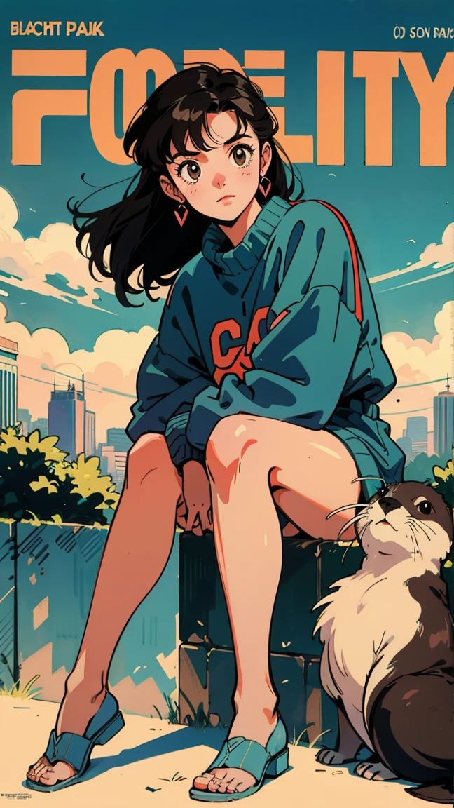 best quality, masterpiece, cutepainting, girl, short hair, shirt, shorts, shoes, grace sitting, full body