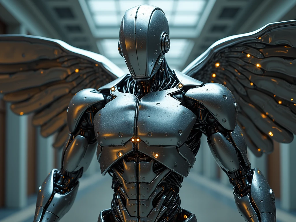 Today’s challenge topic,whole body, Pure light gray background, The combination of biology and machinery, transparent mechanical angel, The internal structure is complex and precise, glowing neon light,(high detail, masterpiece, best quality, ultra high definition, Sharpen details)