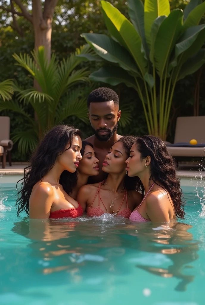 grand theft auto carl johnson in a big bathtub with six naked girlfriends, carl johnson smiling at his girlfriends