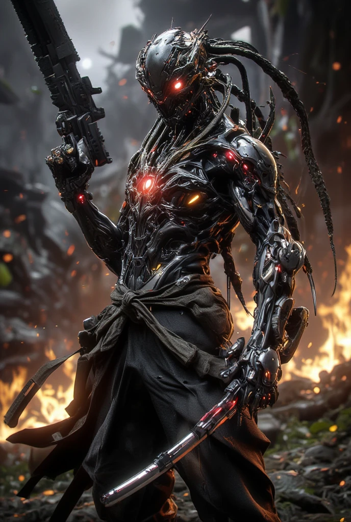 quality\(8k、 very detailed CG unit wallpaper 、masterpiece、 High Resolution Ultra High Quality 、 reality、whole body、Synthetic organisms of praying mantises and cats、weapons、The flames are reflected on the body 、 The background is burning after an explosion occurred in the jungle

models
[Flux]リアリスティックファンタジーマシンDIGITAL

ローラ
FluxミッドジャーニーV6
1184 x 2048ピクセル
