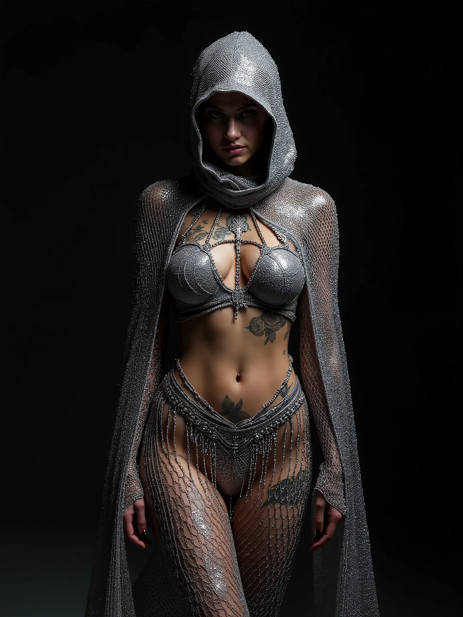 Standing gorgeous 40 years old punk woman wearing a sensual and intricate <lora:blatap3_v10:1>, glamour photoshoot