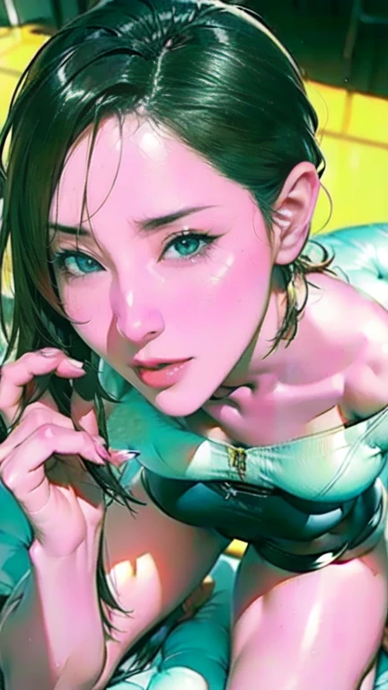 Realistic photos of real people there, with yellow horns, eyes with green contacts,