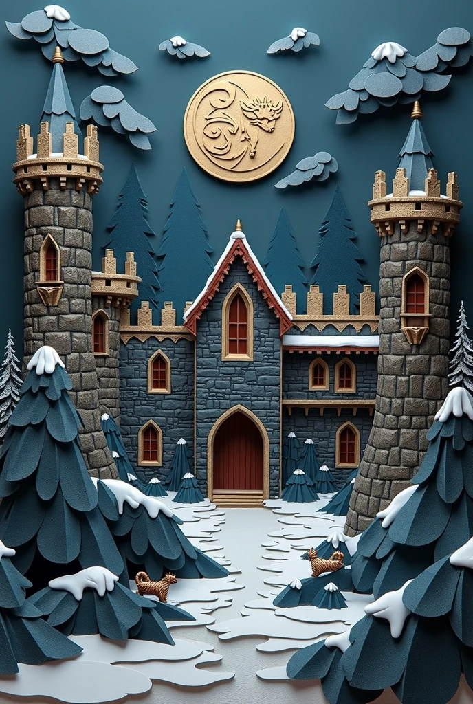 Tableau quilling maison stark games of throne
