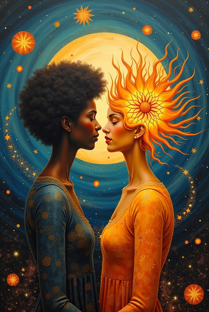 2 two Nude girl, sexy , full body , 3 fingers , Ginger dark skin, oiled body, blessing body, round shaped small breasts, 8k ultra quality, Starfall, alien attack Alien on mars