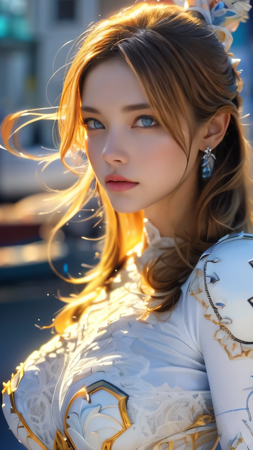 (8k, highest quality, masterpiece: 1.2), (Realistic, photoRealistic: 1.37), Super detailed, One Girl, Paladin with a sword imbued with light, Wide viewing angles, huge firm bouncing bust, Very delicate depiction, Miniature painting, Detailed depiction of the face, Detailed depiction of hair, Accurate skeleton, Dress with intricate patterns, Complicated armor, long thick sword