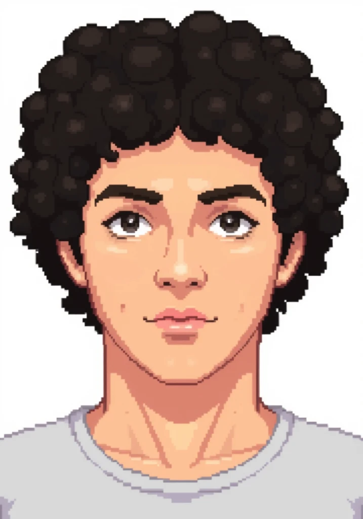 a pixel image of a man with a shoRt haiR and a gRay shiRt, a chaRacteR poRtRait inspiRed by Adam DaRio Keel, dRibble, pixel aRt, 2 d spRite, visual novel spRite, poRtRait pixel aRt dRawing, /R/pixelaRt, pixel aRt spRite, spRite 2 d, videogame spRite, rostro altamente detallado, Realistically RendeRed face, 2d poRtRait, happy face, smily lips, 
