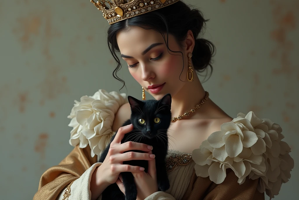 a high quality surreal illustration of "The English crown" and "Sick Obsession" with a surreal Catgirl celebrating "Victory Over the Fallen Foe", inspired by the art of Emil Melmoth