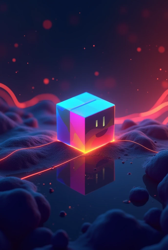 concept art of a cube on the ground, beautiful realistic atmosphere, environment, detailed, realistic, concept art, unreal engine 5, structure, sci-fi, ray tracing, CGI, perfect visuals, lighting, smooth, movie, screen-space reflections, ambient occlusion, scenes, aesthetics, bloom, shadows, perfectly drawn, textures, cinematic, sharp edges, hdr effect, blender 3d, asset library, art station, realism, retro-futurism, 90s, 80s, vintage effect, vaporwave, chillwave, close up, floors are checkers tiles, synthwave, retro wave,