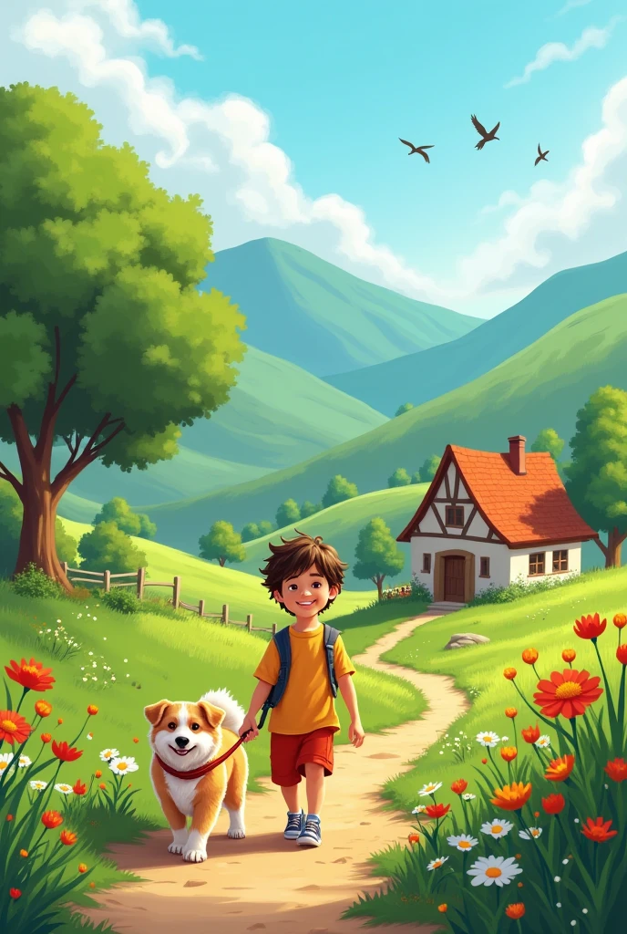 Rahul, a young boy living in a small village, repeatedly expresses his wish for a dog to his parents. His eyes are filled with a deep longing, and his face shows dissatisfaction and a sense of incompleteness. His parents understand his emotions but are unable to fulfill his wish due to the circumstances.3rd style animation