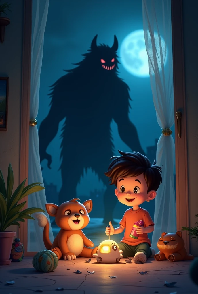 On a stormy night, a boy and his dog huddled under the covers. The power went out, and the only light came from the flickering candles. The boy heard scratching at the window. His dog growled, but he felt a chill—something was off. He whispered to the dog, “It’s just the wind.” The dog’s eyes widened in terror, and he barked frantically. The boy turned slowly, and there, pressed against the window, was a face grinning with malicious glee. The boy’s last thought was how the face looked just like his own.