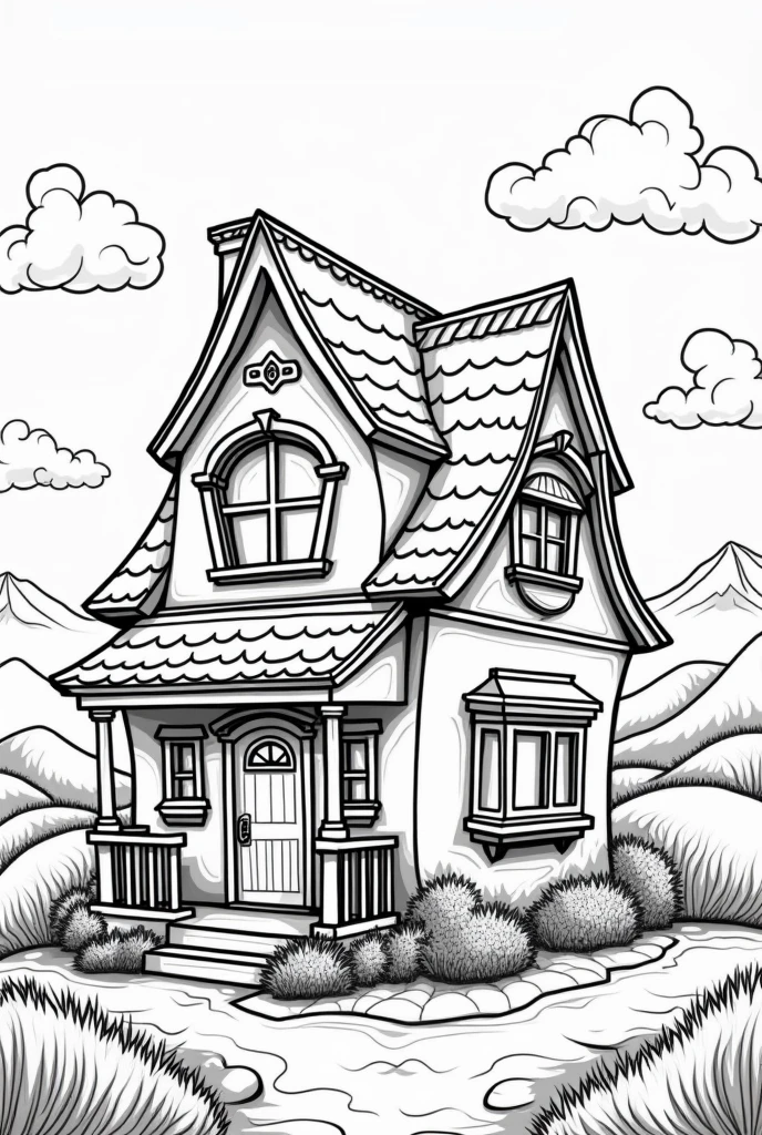 House drawing to color