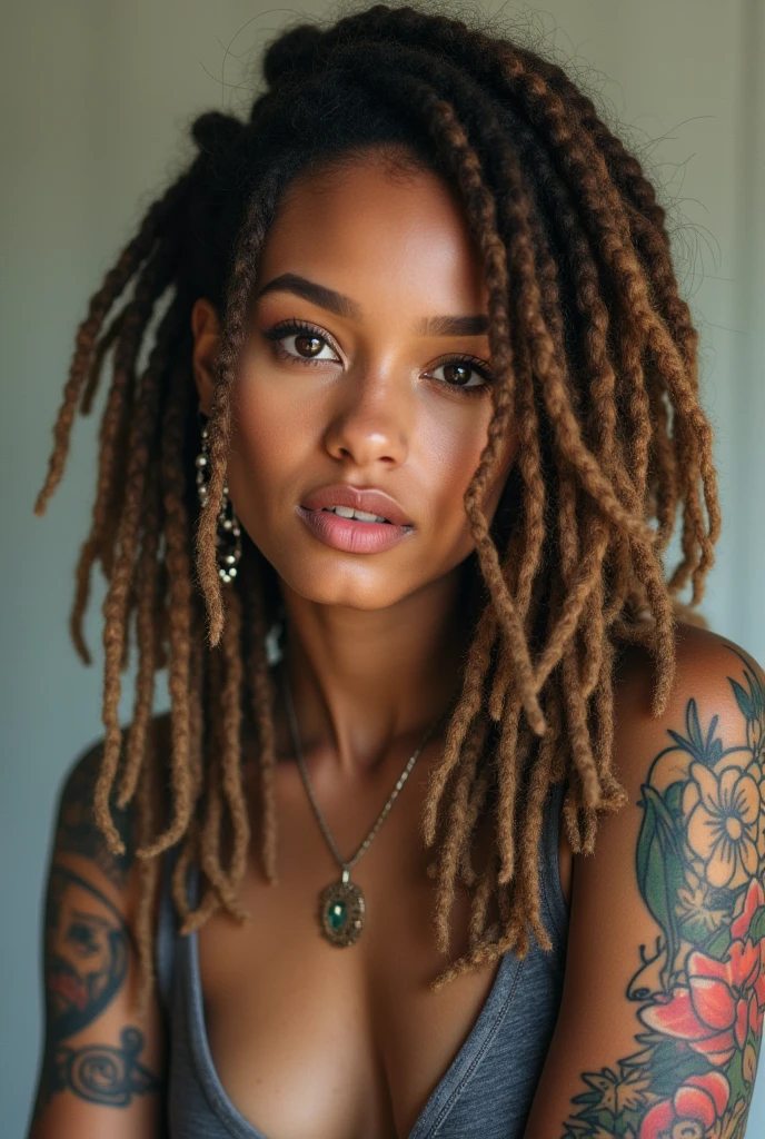mulher arafed com dreads e tatuagens posando para uma foto, com dreadlocks aqua rapunzel, Anna Nikonova aka Newmilky, dreadlocks azuis, dreads, com dreadlocks aqua neon, cabelo dreadlock, dreadlocks, com tatuagens, Linda, dreadlocks longos, Ela parece uma mistura de Grimes, 1girl, Cabelo branco, - Olhos Vermelhos, retrato, realista, side-lighting, papel de parede,Deixa Linda, 24 anos, musculoso, Anatomia do Perfent, by shaman, a woman with a cat tattoo on her arm, gostosa, a tattoo of Pascal Blanché, Destaque na CG Society, hiper-realismo, full face tattoo epic portrait, fotografia retrato realista, retrato fotoreal, ((corpo inteiro)), ultra detailed artistic abstract photograph of a beautiful woman, anatomia perfeita, Yulia, A Summer BodiBuilder punk lady, Corpo cheio, anatomia perfeita, por kittew e Mirco Cabbia, cabelos prateados, daytime sky, cabelos azuis, rosto lindo detalhado, barriga e pernas expostas, olhos extremamente detalhados, Sombras, oil on the canvas, Pinceladas, liso, Ultra High Definition, 8k, Motor Unreal 5, Ultra sharp focus, Arte de Alberto Seveso, Artgerm, Loish, obra-prima de arte intrincada, agourento, cartaz de filme de pintura fosca, proportion Aurea, TanvirTamim, trending in cgsociety, intrincado, epics, trending on ArtStation, por Dandonfuga, altamente detalhado, vibrante, production cinematic character render, ultra high quality model