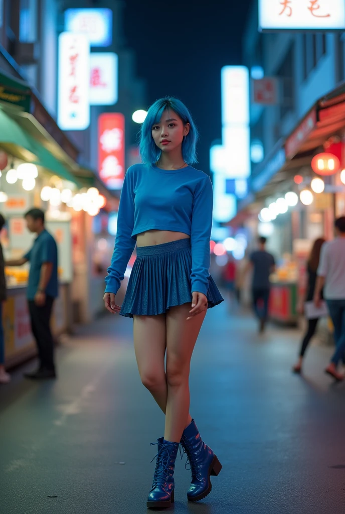 ((best qualityer)) 1;1, アニメ, Personagem 3 Fuuka, 1 girl, standing alone, water hair, shorth hair, big city 90s background, 90s clothes
