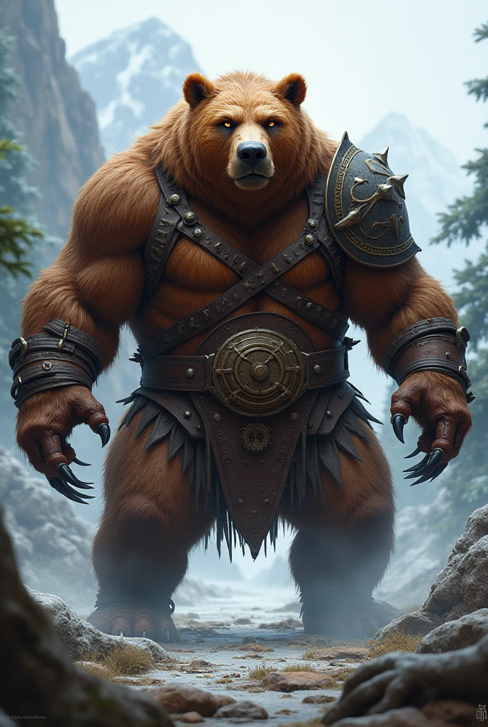 A warrior with the head of a bear