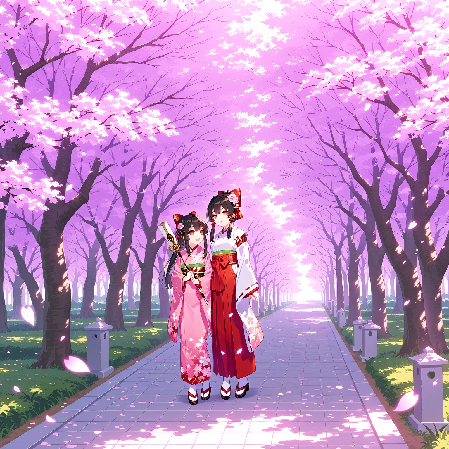 Coming-of-age ceremony,cherry blossoms,Japan, cute girls
